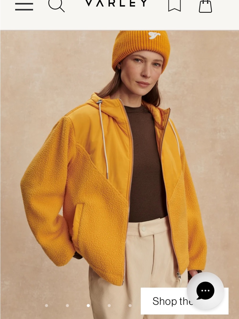 Varley alpine gold Sherpa Zip Jacket